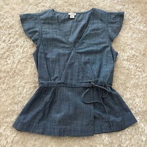 J. Crew Light Blue Chambray Top